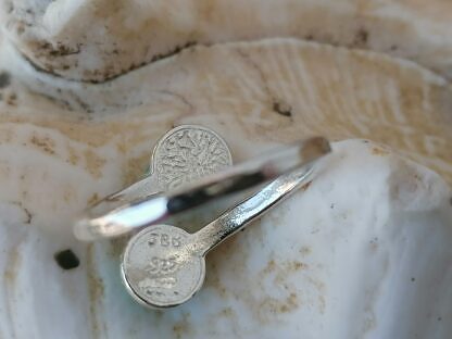 Edelstein Silberring Fingerring mit Türkis Cabochon Perlen verstellbar