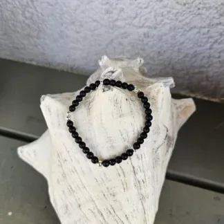 Edelstein Armband Armkette Armschmuck Steinschmuck mit 4mm Lava Perlen Zwischenperlen 925 Silber auf Elast aufgezogen handmade with love Unikatschmuck Heilschmuck gemstone jewelry bracelets