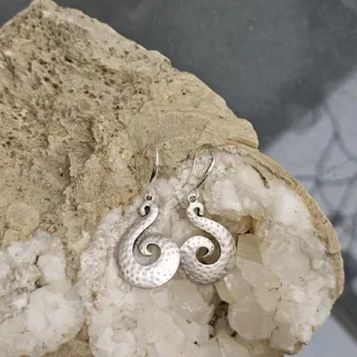 Ethno Boho Ohrhänger Ohrringe Ohrschmuck Spiralenohrringe nickel- und bleifrei gehämmert Zinklegierung Antiksilber Ohrhänger Silber