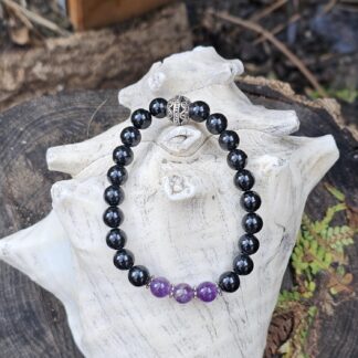 Edelstein Armband mit Turmalin und Amethyst