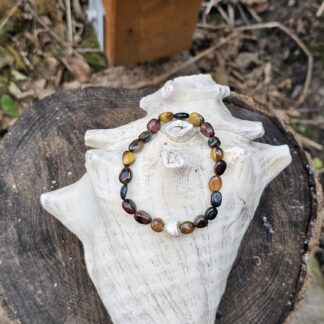 Edelstein Armband aus Tigeraugen und Silber