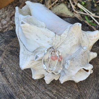Ohrringe lang silber mit rosa Perlen