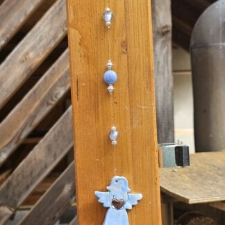 Engel Dekohänger blau mit Glasperlen dekoriert